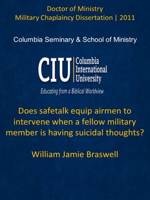 cover image of Does safetalk equip airmen to intervene when a fellow military member is having suicidal thoughts?